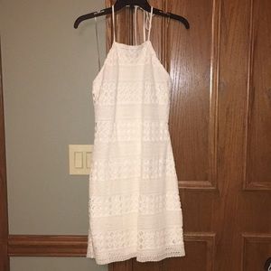 White tie up pencil dress